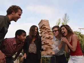 Outdoors Garden Yard family game tipsy tower drinking game wooden tower stacking giant tower game