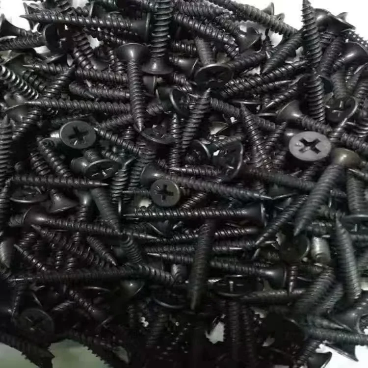 High-Strength Steel Drywall Screws Bulk Sell by Manufacturers Quick Cross Self-Tapping Phillips Drive Phosphorus Black Finish
