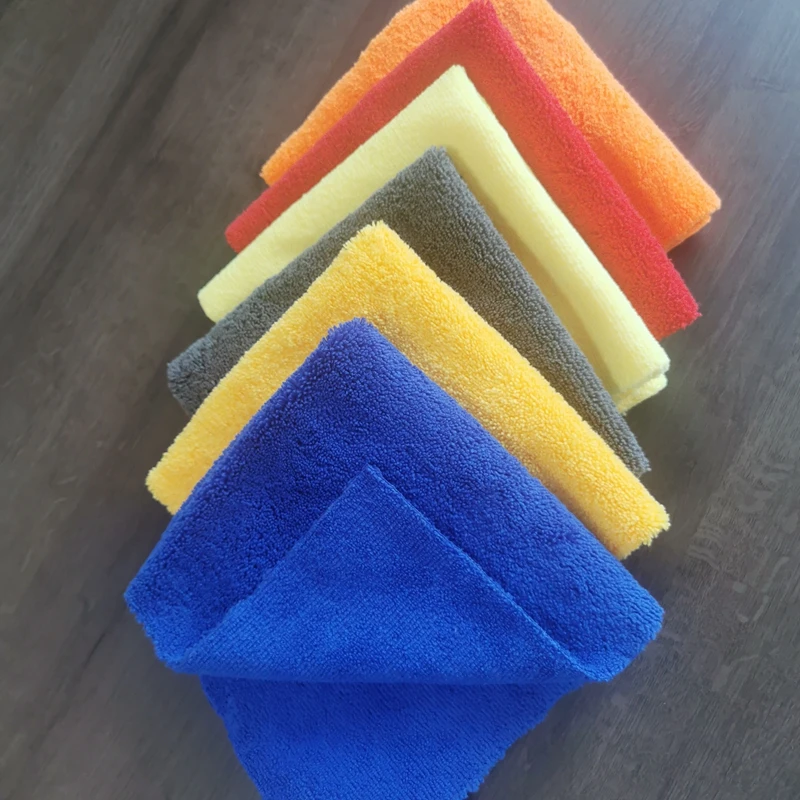 Edgeless microfiber high low 400gsm micro fiber cleaning towel 40*40cm car microfiber duster cleaning cloth