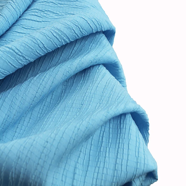 women cotton feel clothes material 2021 rayon spandex wave design crinkle stretch fabric