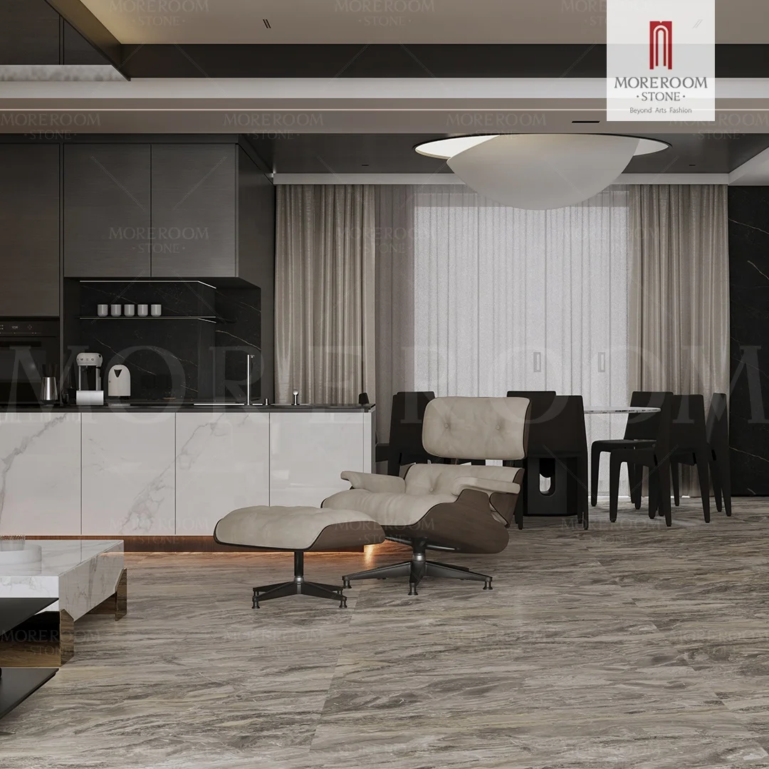 New Arrival Dark Brown Porcelain Polished Glazed Marble Look Slab Ceiling Tiles Decorative Construction house