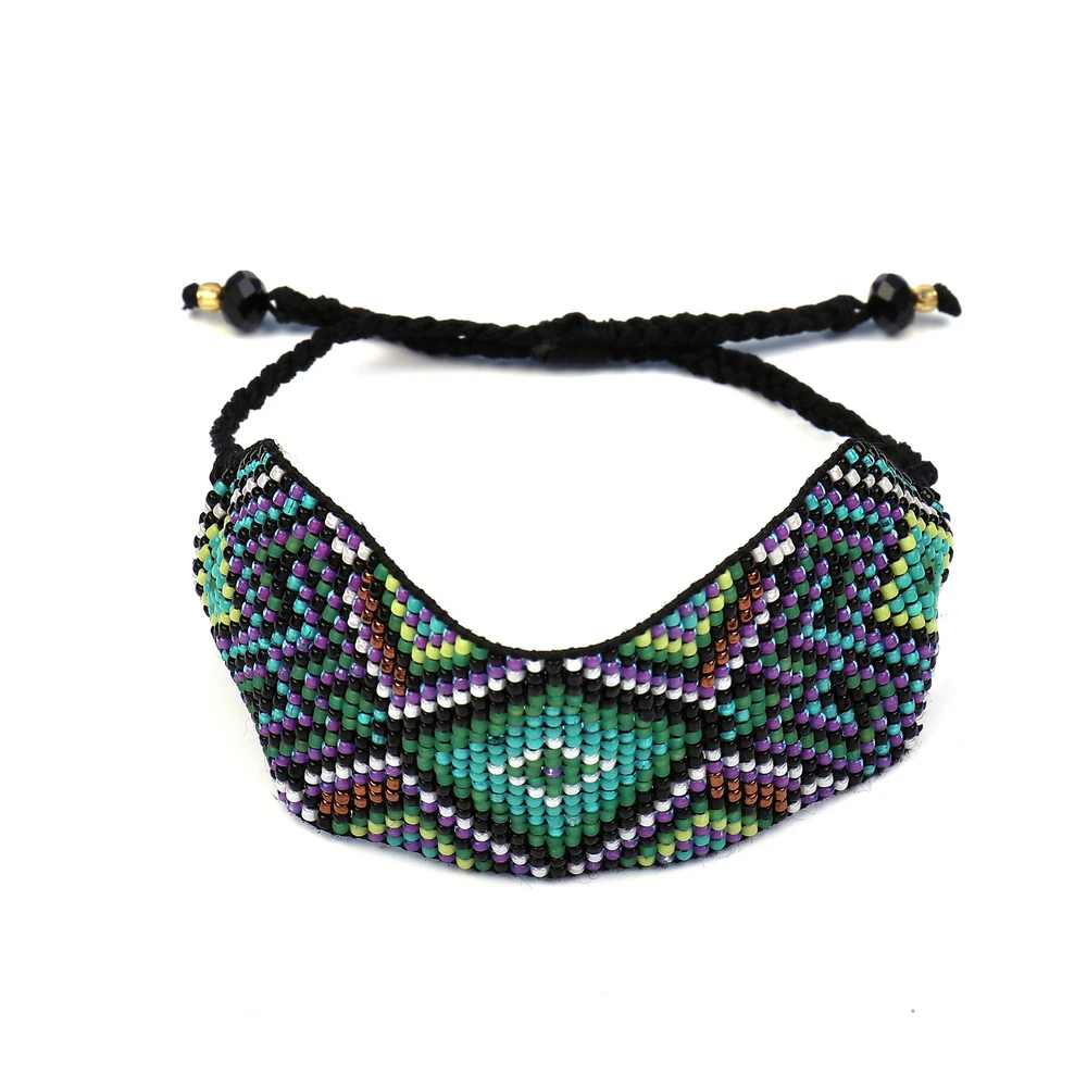 Bohemian Colorful Miyuki Bead Bracelet Miyuki Delica Handmade Beaded Eye Bracelet Seed Bead Bracelet Jewelry