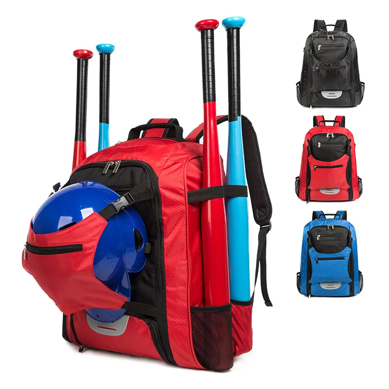 Custom Large Capacity Cool Baseball Bags Holds 4 Tee Ball Bats Helmet Cleats Baseball Backpack With Shoes Compartment