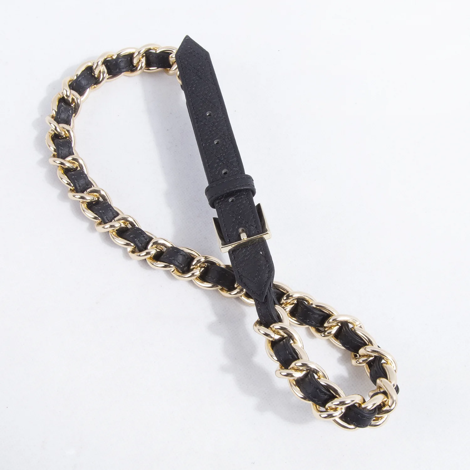 Fashion Waist Belt Body Chain Slender Genuine Leather Luxury Metal Belt with Leather