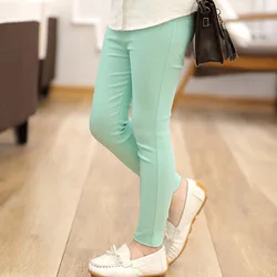 B10932A детские брюки-карандаш для девочек карамельных цветов, оптовая продажа брюк для девочек