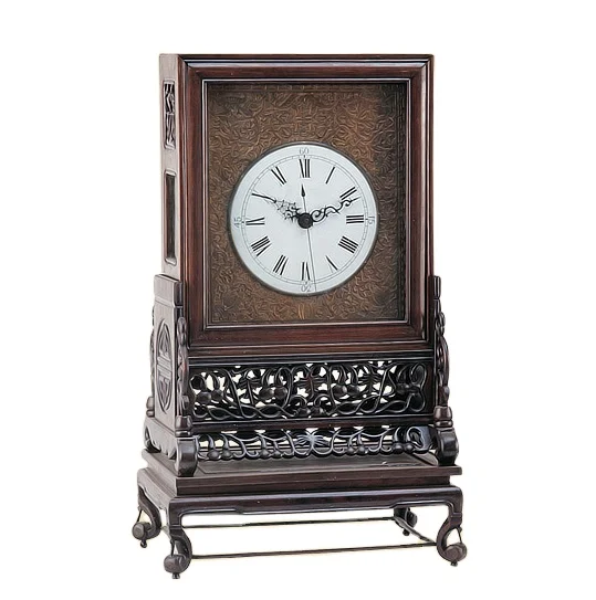 Chinese Handcrafted Rosewood Case Engraved Gilt Dial Carved 8 Days Repeater Brass Mechanical Strike Pendulum Table Clock/Watch