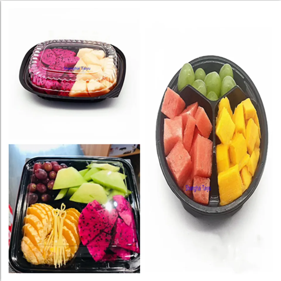 
10 Large Rectangle Food Sandwich Platter, Stackable, Disposable & Reusable| Clear Lid Cover, Durable Plastic Trays 