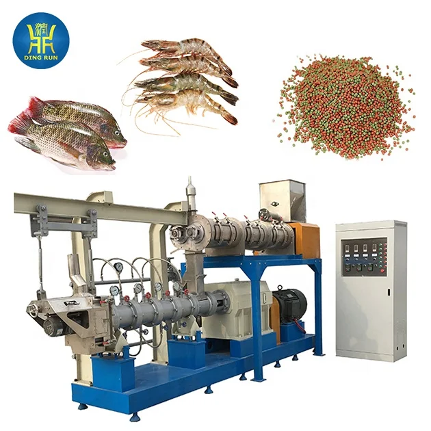 new tech automatic shrimp floating fish feed pellet extruder machine ornamental trout fish food making processing equipment line