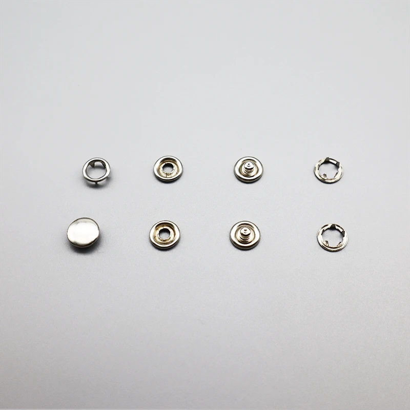 Polished Stainless Steel 10mm Flatback Prong Snap Buttons Decorative for Clothing Leather Shoes Garments
