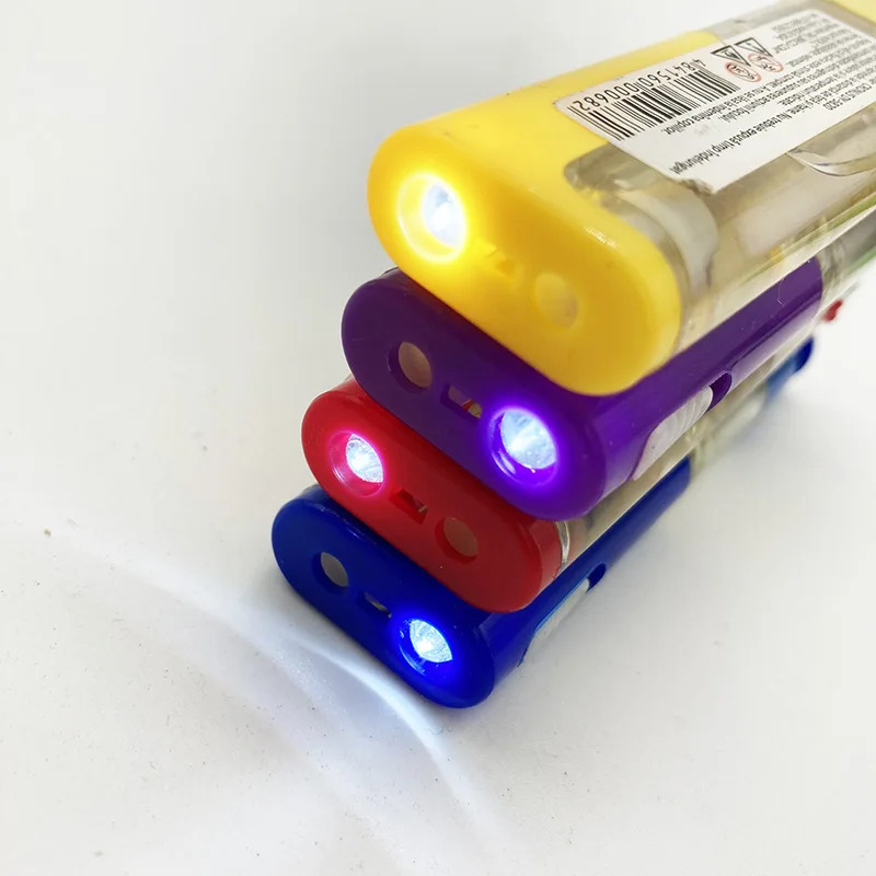 Best Selling Supplies Colored 5 Colors Assorted High LED Lighters with color Gas