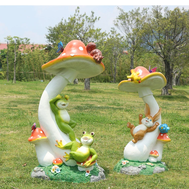 Outdoor garden simulation plant mushroom FRP resin sculpture