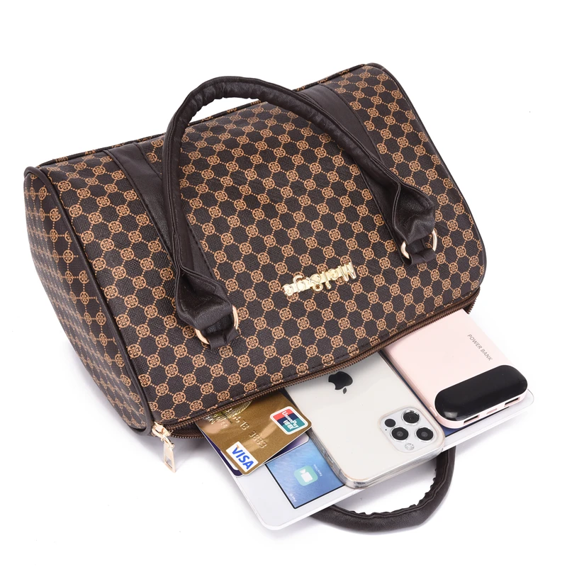 New Arrival Designer Women Purses Bags 6 in 1 Handbags Crossbody Bag PU Leather 6 Pieces Fashion Customize Black Handmade