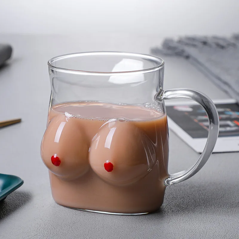 Drinking Cup Body Mug Wedding Mugs Modern Retro Cup Tea Mug Coffee with Handle Funny Glass Double Wall Glass Marble Cup Round