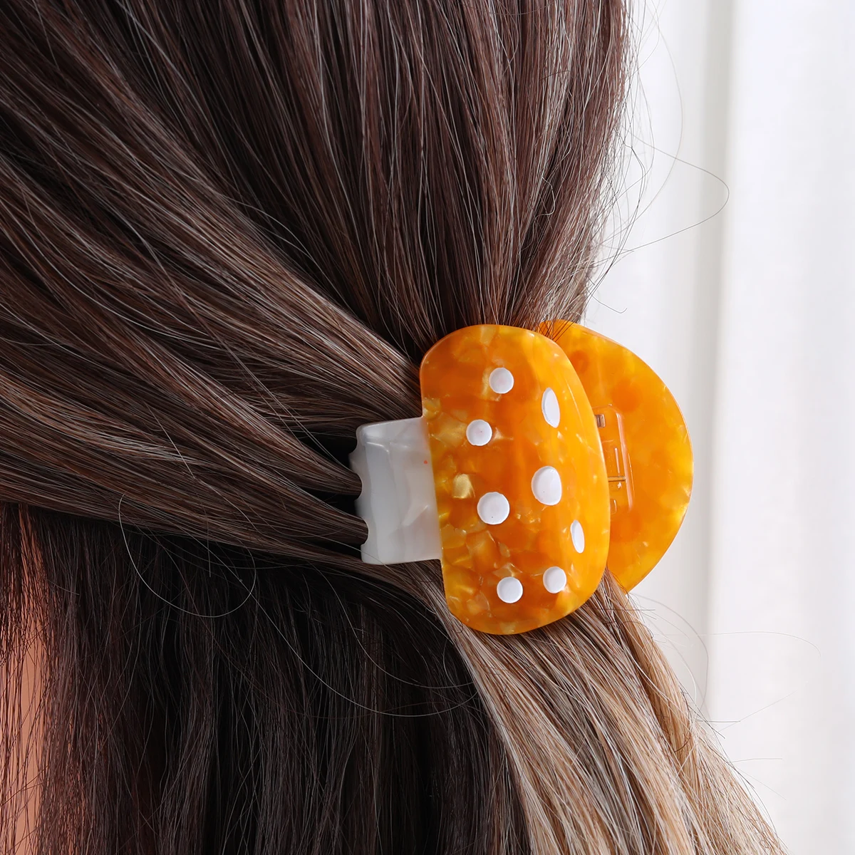 personalized acetic mini small cute mushroom hair claw clip for girl