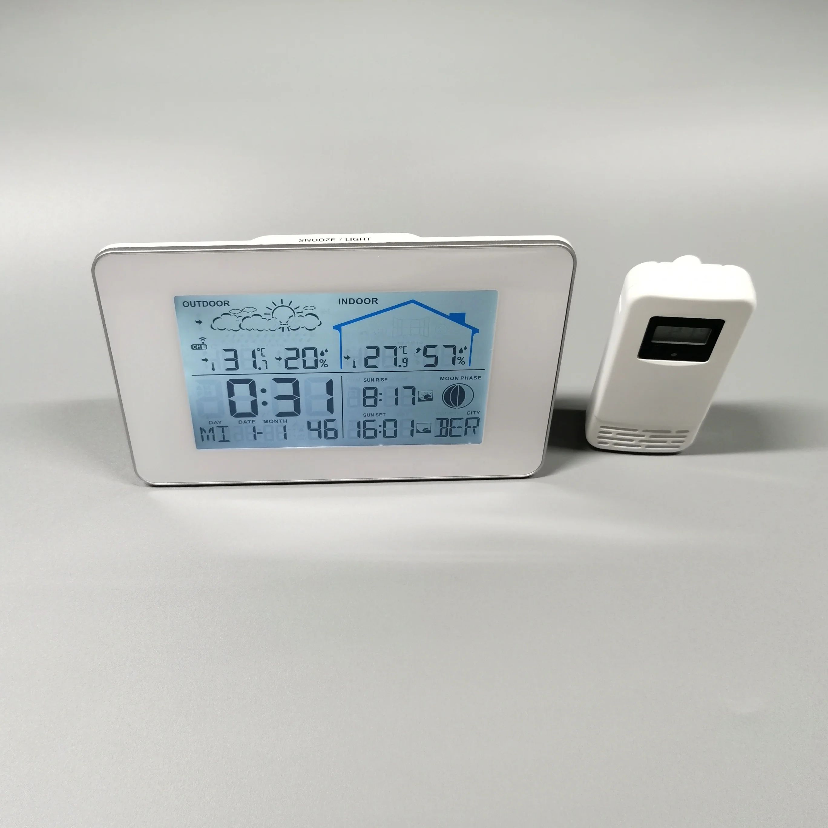 Wholesale Digital Weather Station Clock Plastic Flat Clock Outdoor Desktop Use USB Factory Direct Office Living Room OEM/ODM