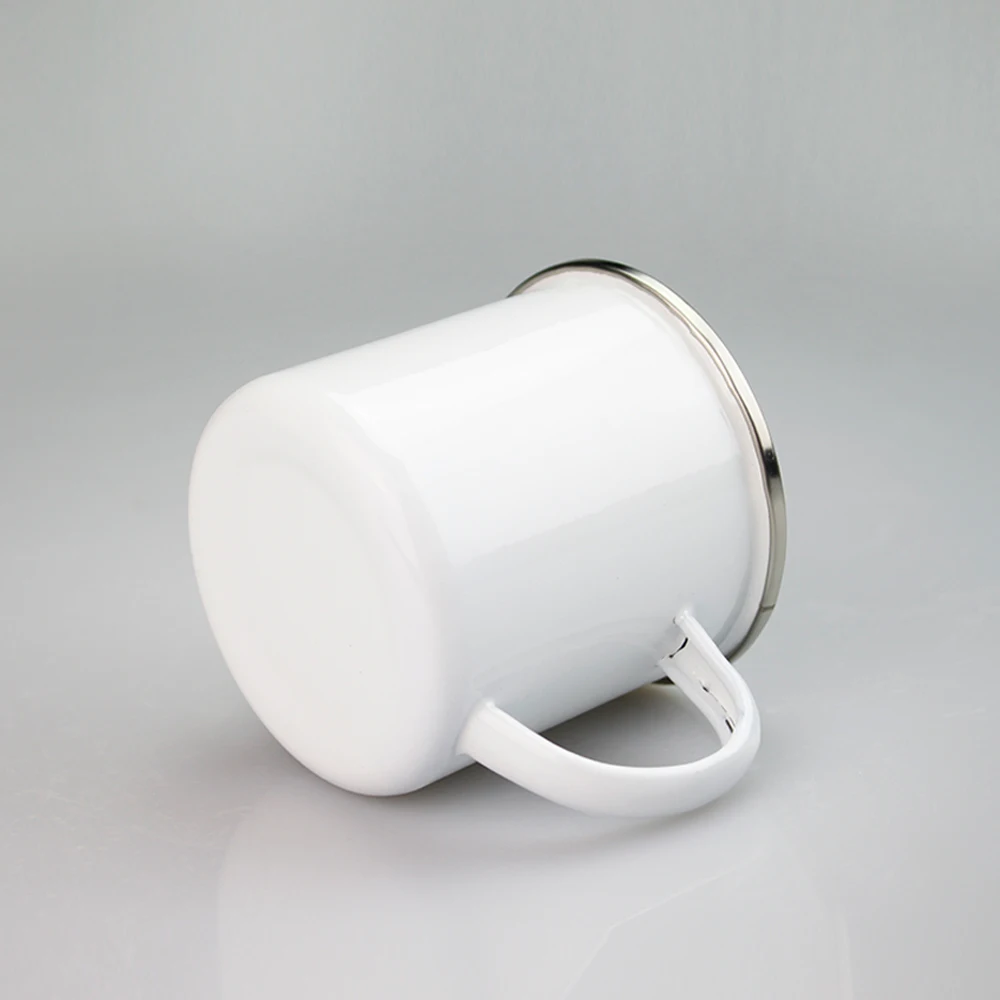 Белая керамическая Заказная сублимационная пустая эмалированная металлическая походная кружка