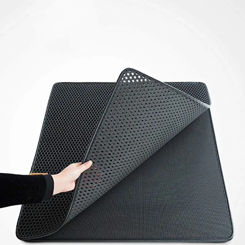 Pet Cat Mat Double-Layer Cat Litter Trapper Mats with Waterproof Bottom Layer Easy Cleaning Protect Floor Cat Bed