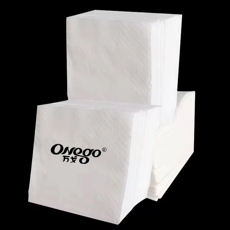 Hot Sale 1/4 Folded custom napkins with Logo Printed Restaurant Dinner Cocktail Lunch Tissue Paper Napkins