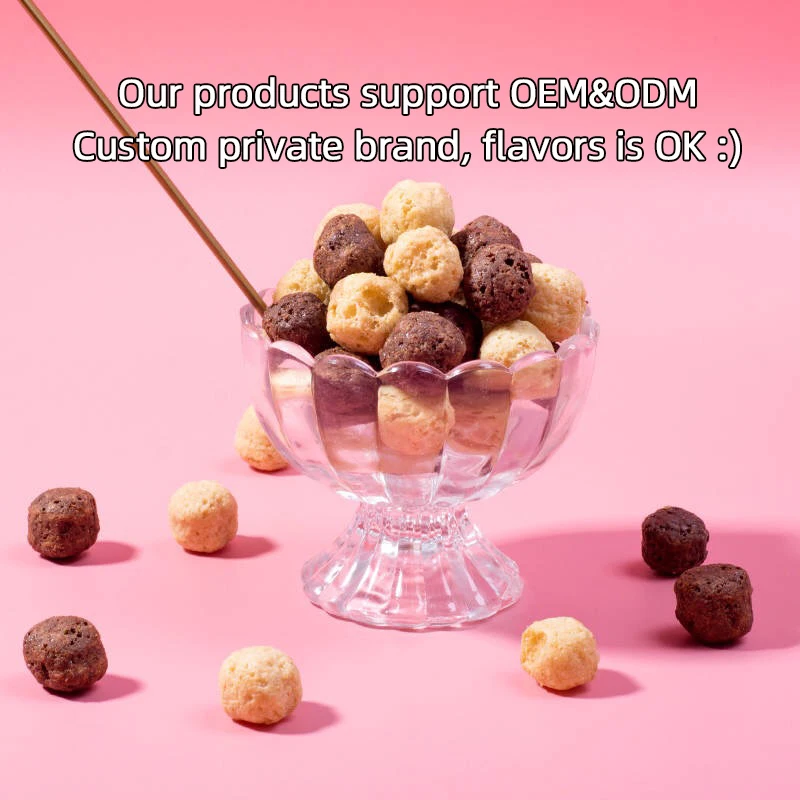 Biscuit factory wholesale delicious chocolate and cream flavor snacks chocolates ball OEM/ODM chocolate wafer