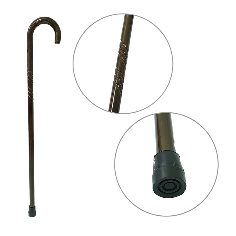 Wooden crutches with Spiral carving pattern handles are suitable for users who prefer unique craftsmanship