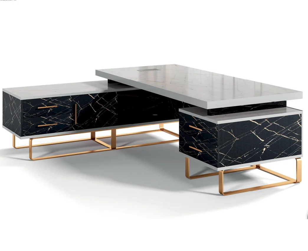 JXS, современный дизайн, l-образная мебель для руководителя, Офисная Регулируемая розетка для стола, органайзер, стол, Подъемные столы, мрамор для главного руководителя