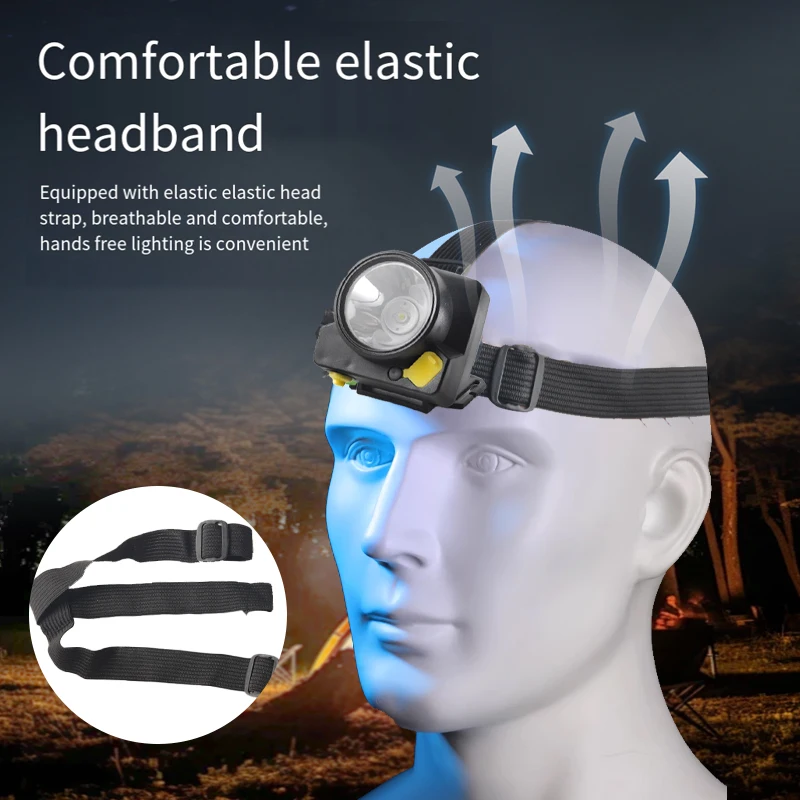 LED head flashlight super bright dc charging portable outdoor camping night fishing abs headlamp