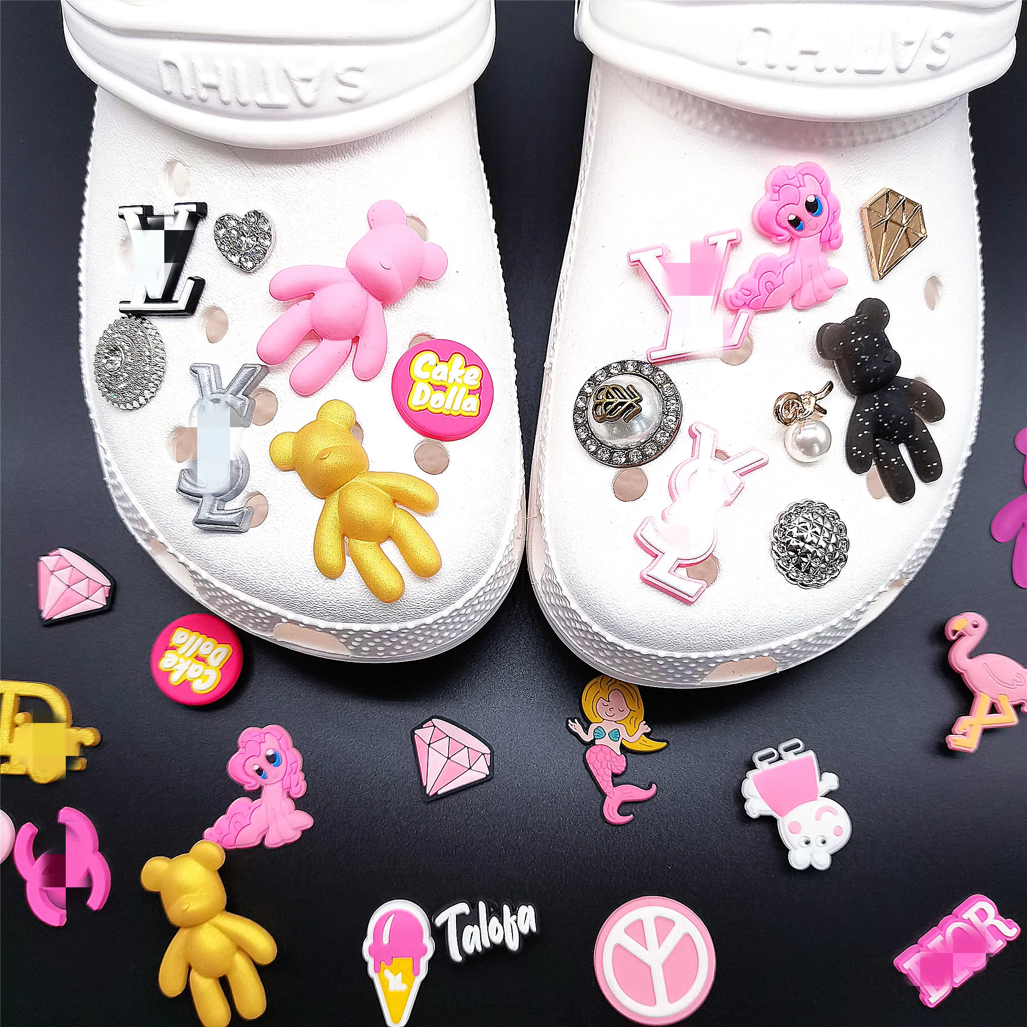 Custom Designer Croc Charms Metal Bling Shoe Charm Brand Charms Designer