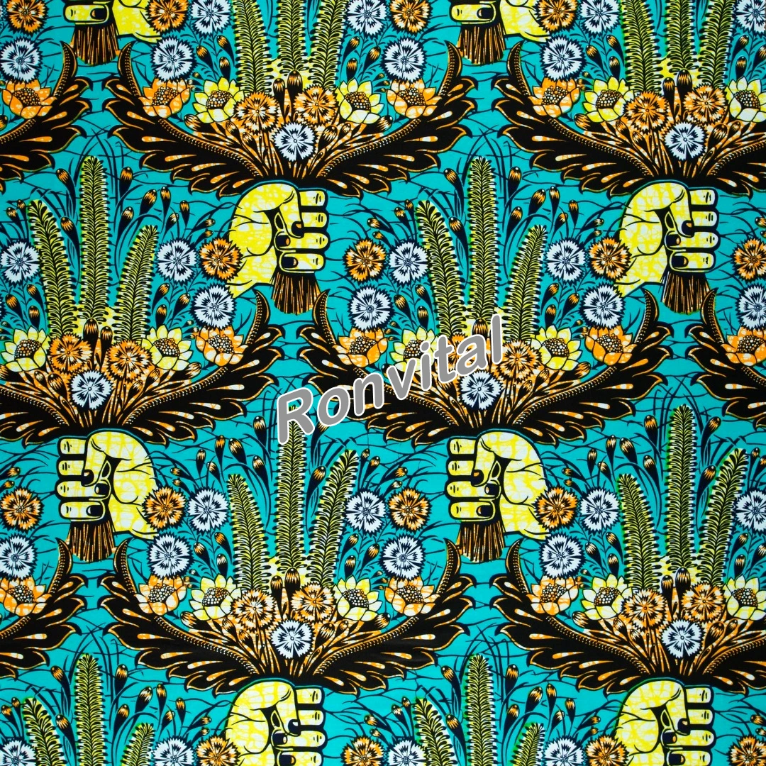 Factory price direct sale latest design african super wax printed fabric 6yards