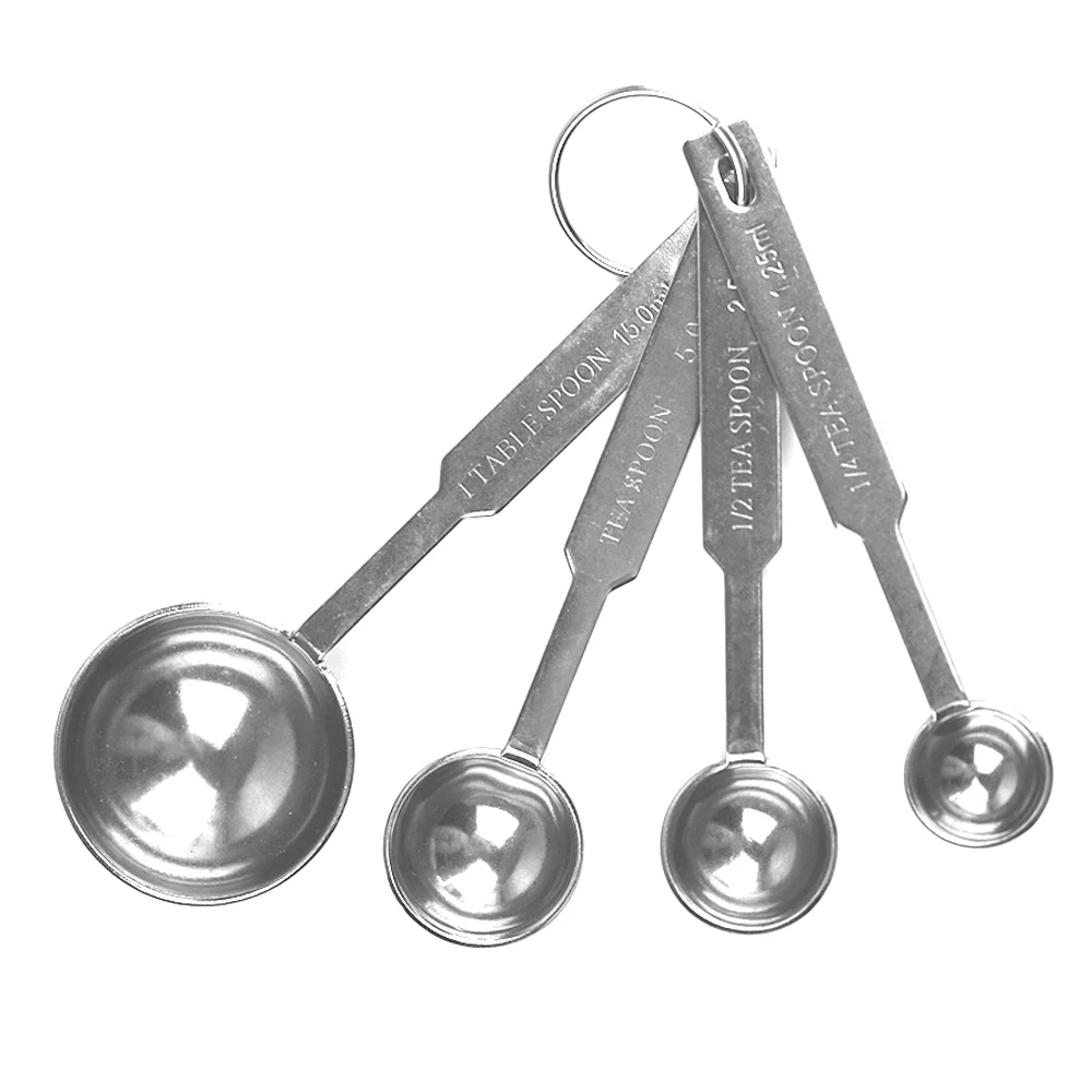 4 piece baking tool stainless steel measuring spoon set