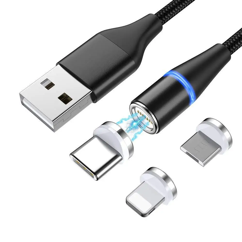  Магнитный usb-кабель 3 в 1 5А кабель для быстрой зарядки и синхронизации данных со светодиодами совместимый смартфонами I-Product Type
