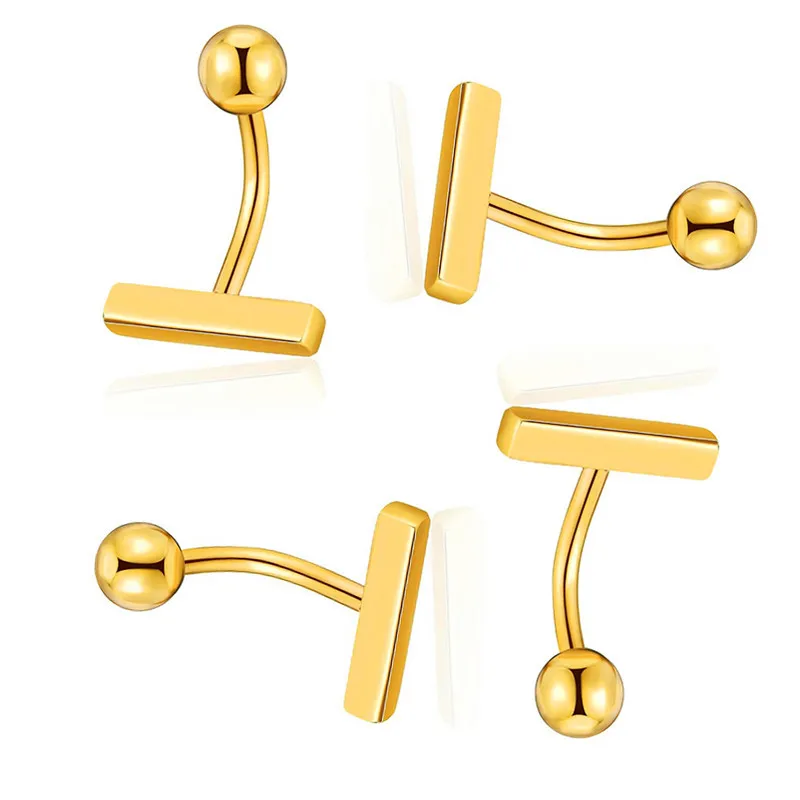 Eico Simple Daily Style 18k Gold Plated 316L Stainless Steel Belly Button Rings Surgical Steel Women Piercing Jewelry