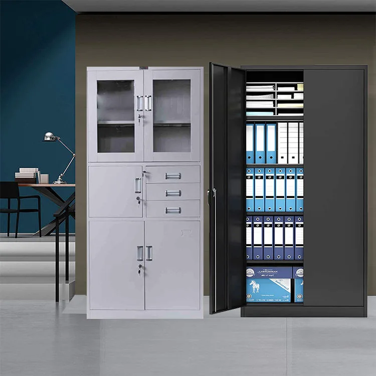 Pre-assembled Mobile File Home Office White Online-shopping-canada Custom 5 Tier 2 Glass Doors Steel Filing Cabinets
