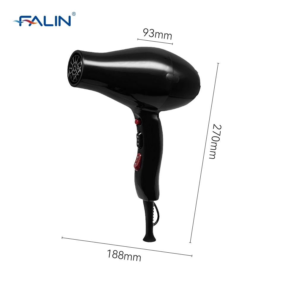 Hair Dryer Professional Salon High Speed Hair Dryer 1900W AC Motor With Hanging Loop/Concentrator/2 Diffuser For Travel/House