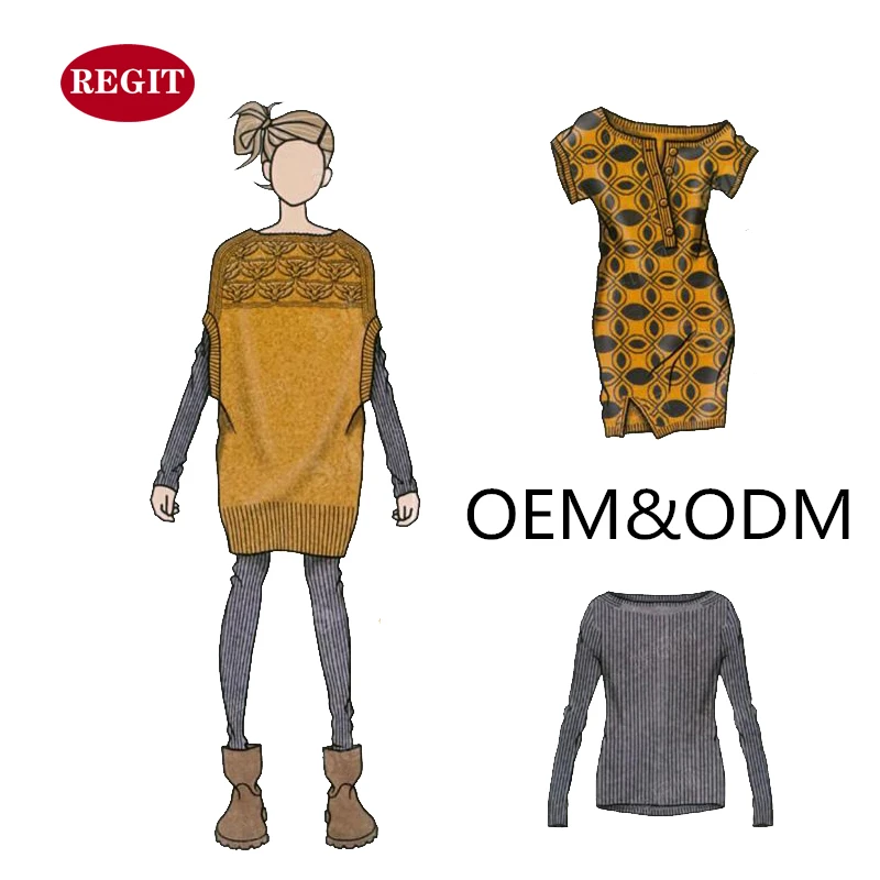 OEM & ODM фабрика индивидуальные Инженерные чертежи образец одежды женский вязаный свитер жилет маленькая партия обработки