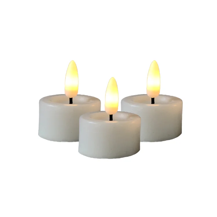 New design more realistic LED tea candle 3D black wick warm light flashing effect