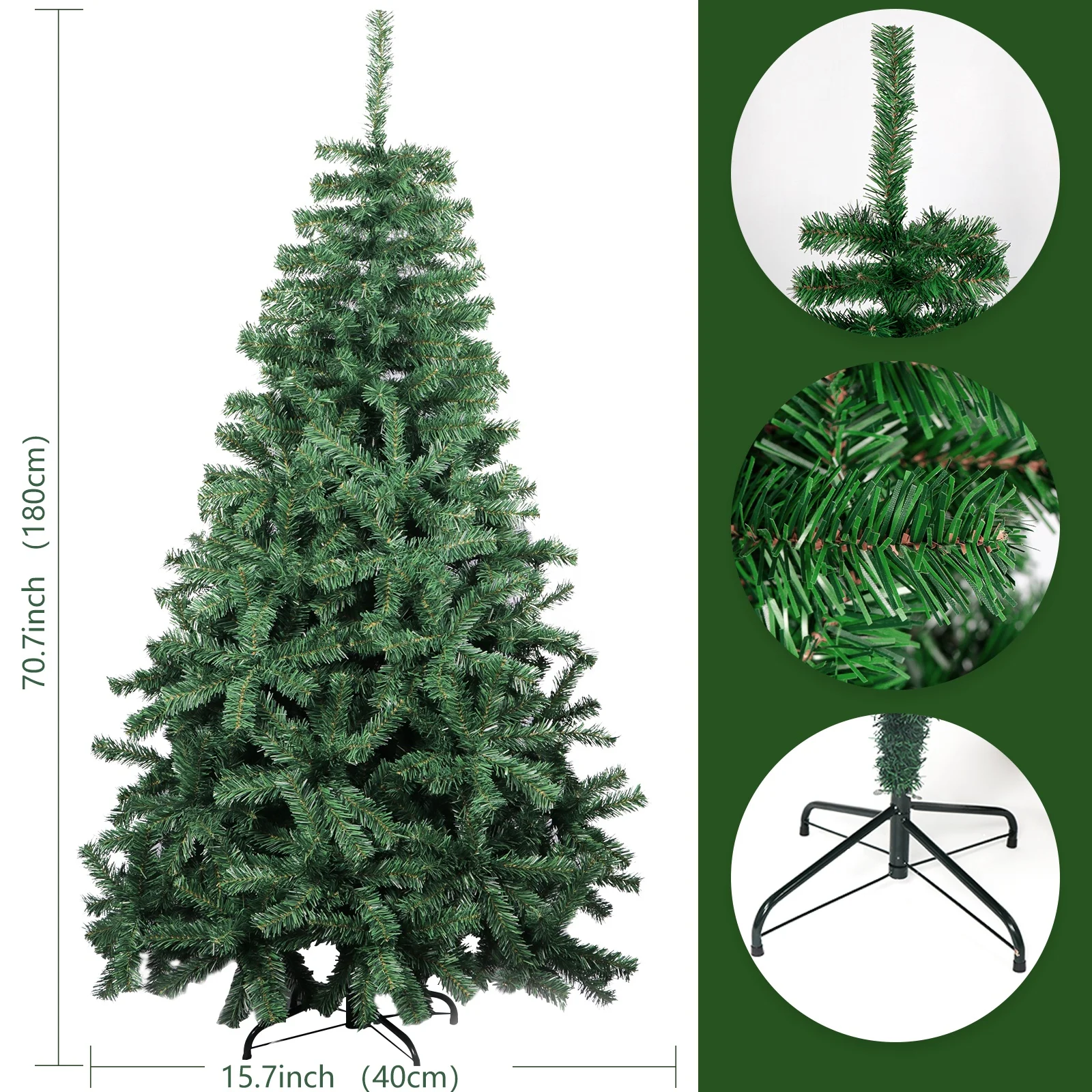 Ourwarm Foliage Holiday Time 2.20 Metros Con luz Pino Ramas Verde Grande Frondosos Arbol de navidad