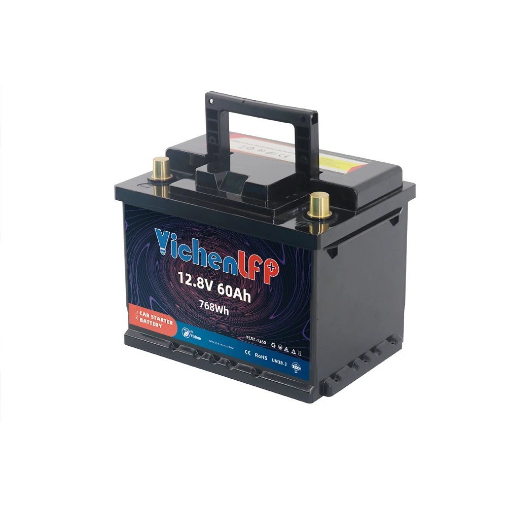Lithium Stop Start Cranking Car Battery 60ah Wholesale 800CCA More Powerful Lifepo4 12 Volt 3 Option 4000 Cycles,dod80% 12.8V