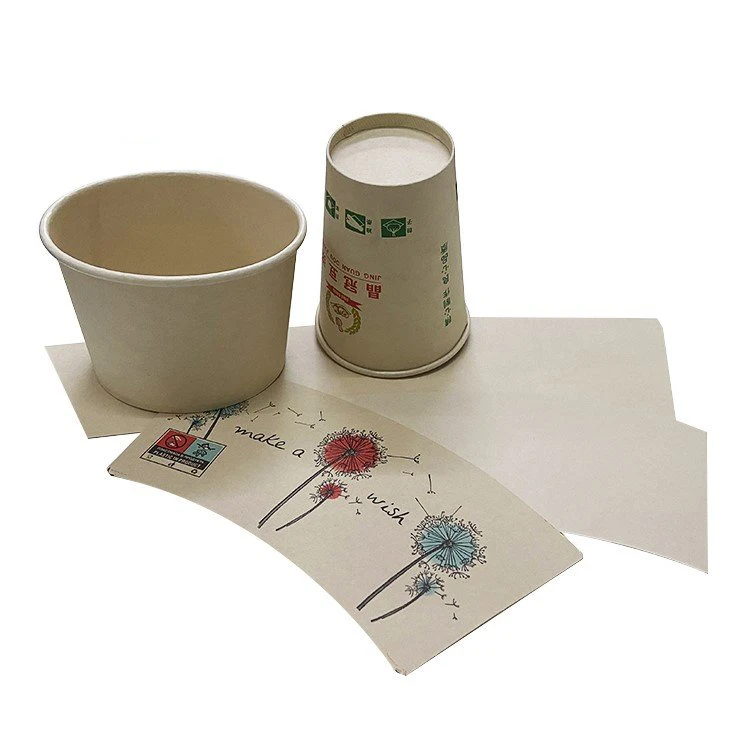 custom paper fan bamboo pulp pe coated paper for paper cup fan