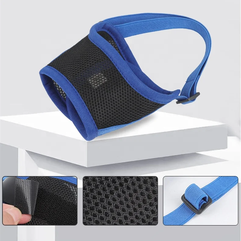 New pet mask, anti-barking anti-biting dog muzzle breathable mesh adjustable pet muzzle anti-accidental eating of pet supplies