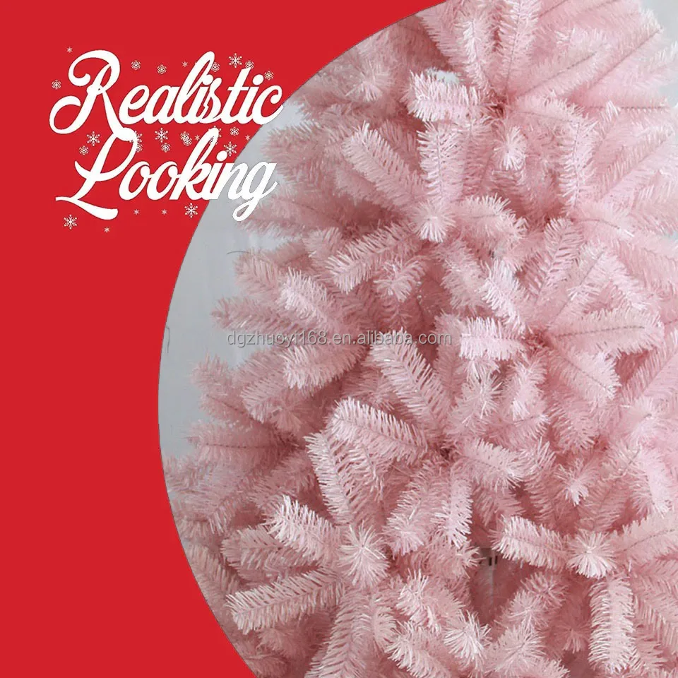 Home Decor Pink Christmas Tree for Holiday Indoor 3ft to 7ft Customized PVC Item Outdoor