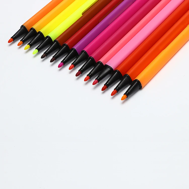 
36 colors non toxic kids triangle shape felt tip color pen set 