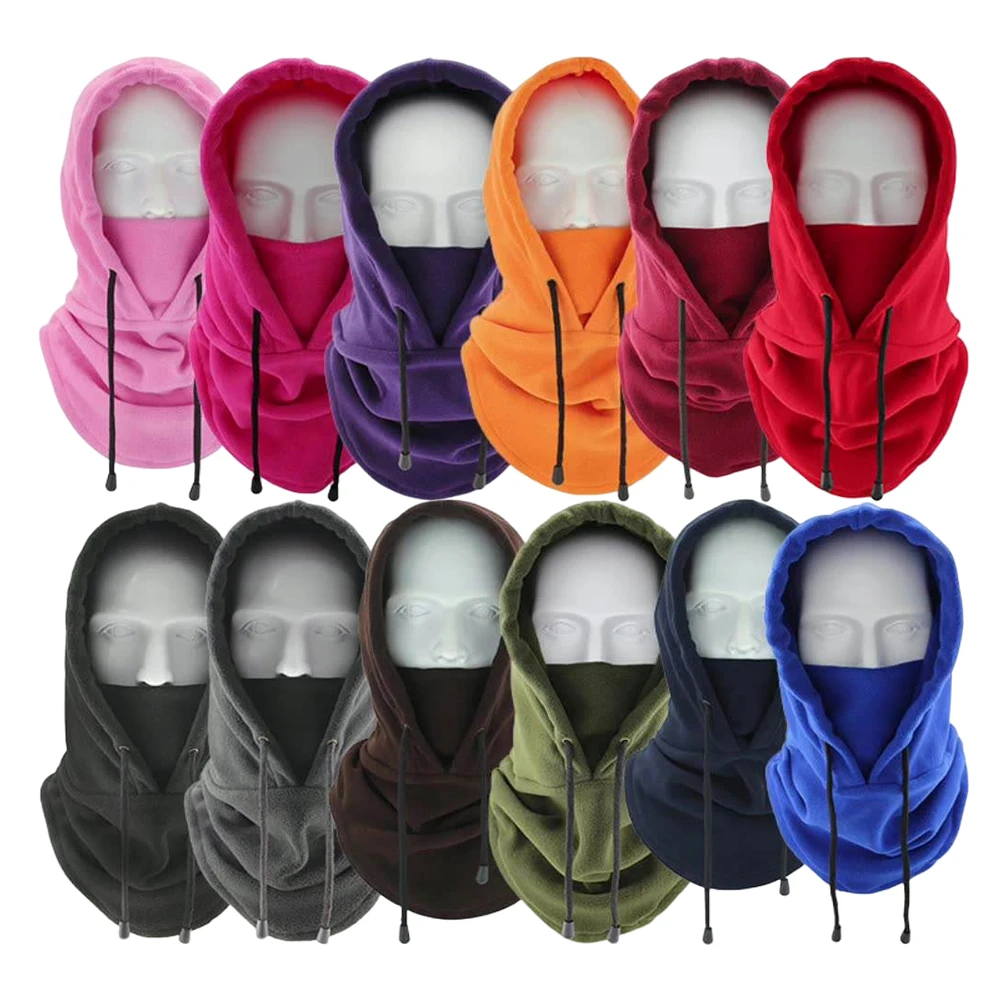 Wholesale Custom Winter Sports Full Face Mask Thermal Fleece Balaclava Hoodie Ski Mask For Men And Women