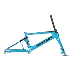 TWITTER Hot Sale Carbon Folding Bike Frame Fork 451 Disc Brake Frameset 22inch Foldable Frame