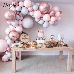 136 Pieces Balloon Garland Kit Balloon Arch Garland for Wedding Birthday Party Decorations (Pink Gray) SET0375