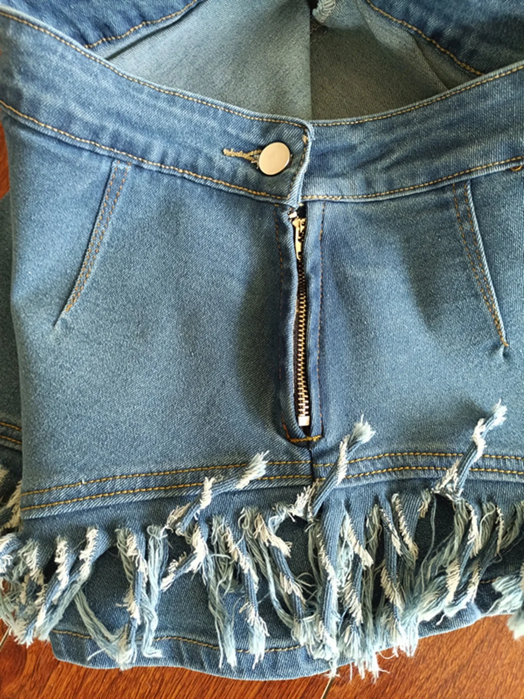 OUDINA Wholesale Streetwear Asymmetrical Mini Skirts 2023 Tassel Sexy Denim Skirt For Women