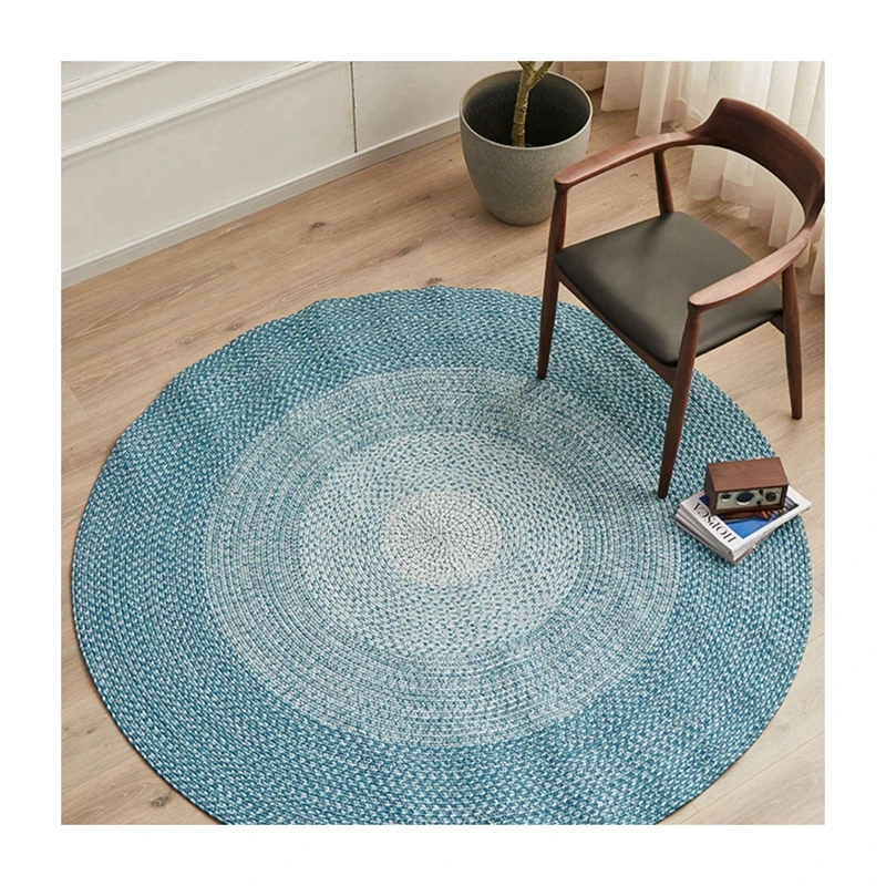 sky blue design all weather polypropylene indoor/outdoor rug round outdoor patio rug carpet mat