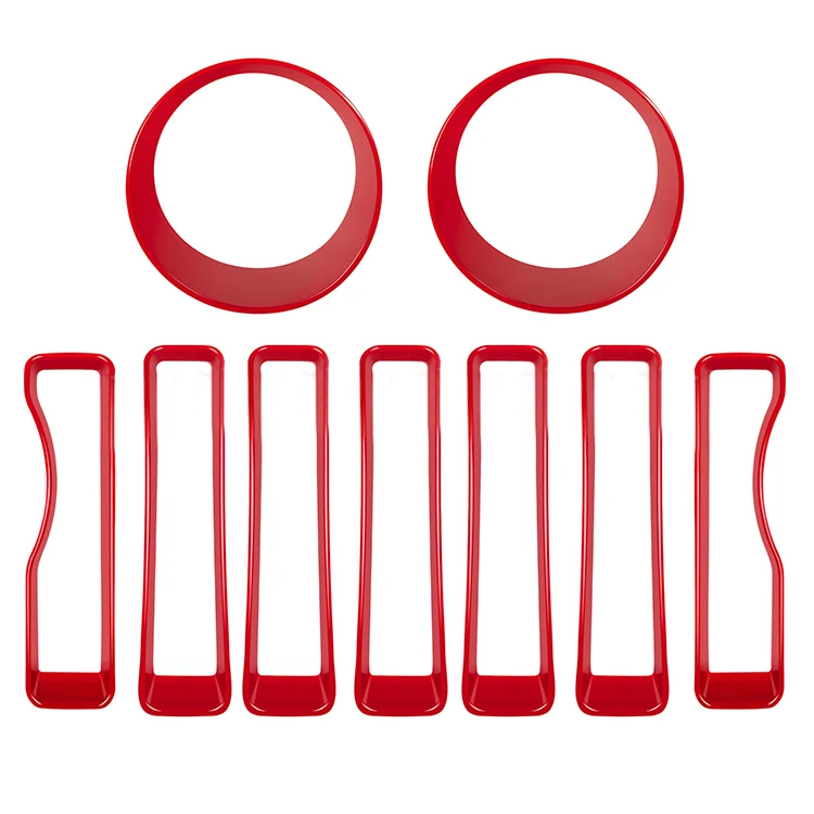 Car Protective Accessories Front Grille HeadLights Headlamp Bezels Cover Trims for Jeep Wrangler JL 2018-2020