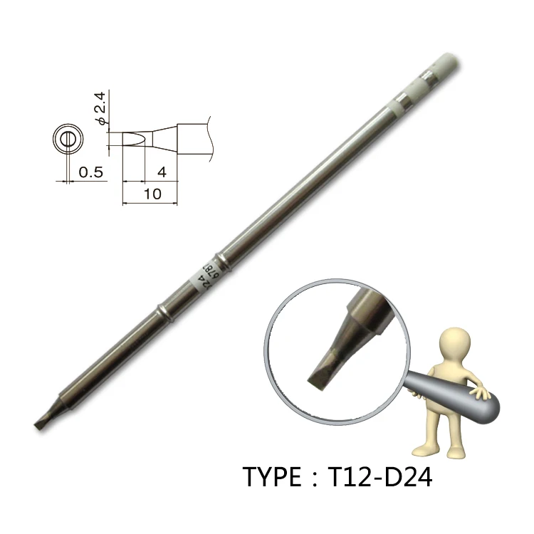 Free sample Custom High Quality Welding Accessories  Tools Set for FX-951soldering iron CHISEL T12-D24 Soldering Iron Tips