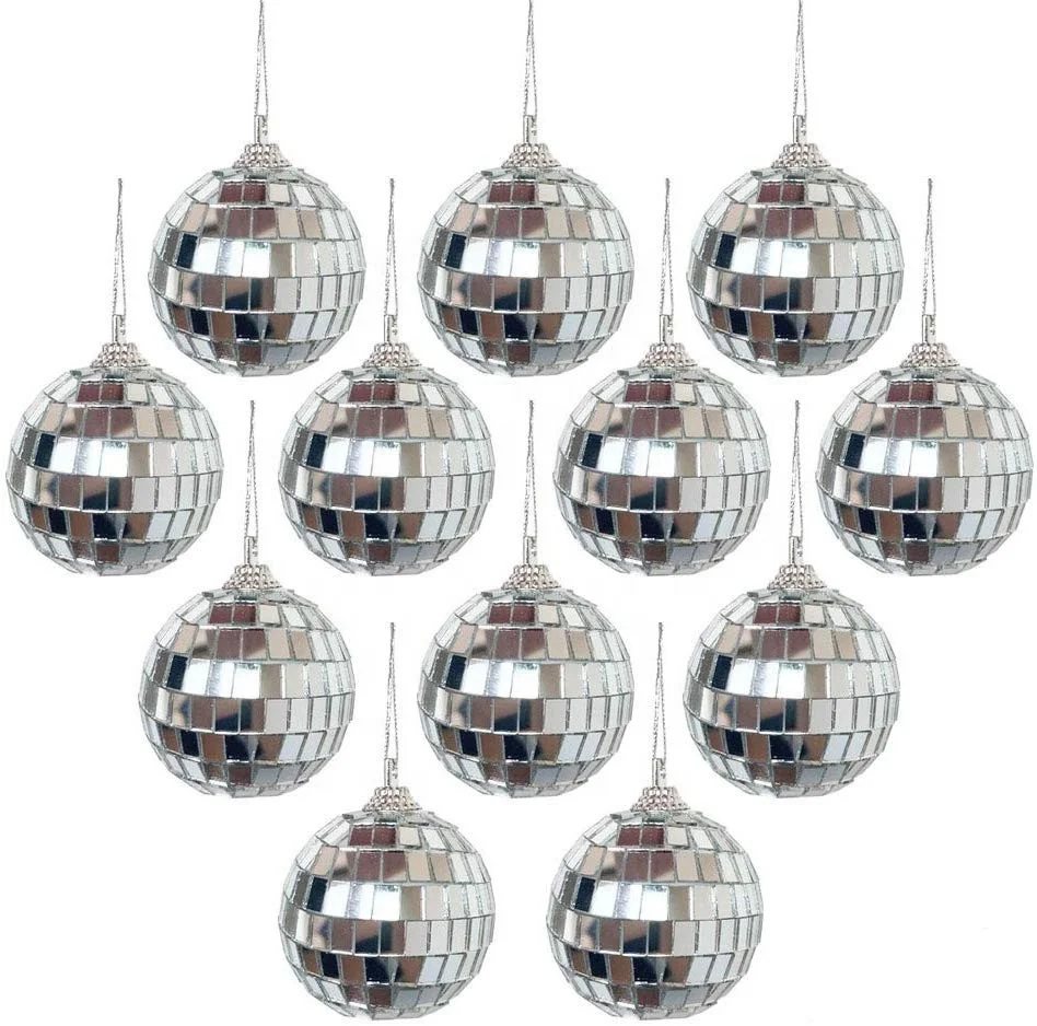 Christmas Xmas Tree Ornament Hanging Disco Ball  Mirror Disco Ball