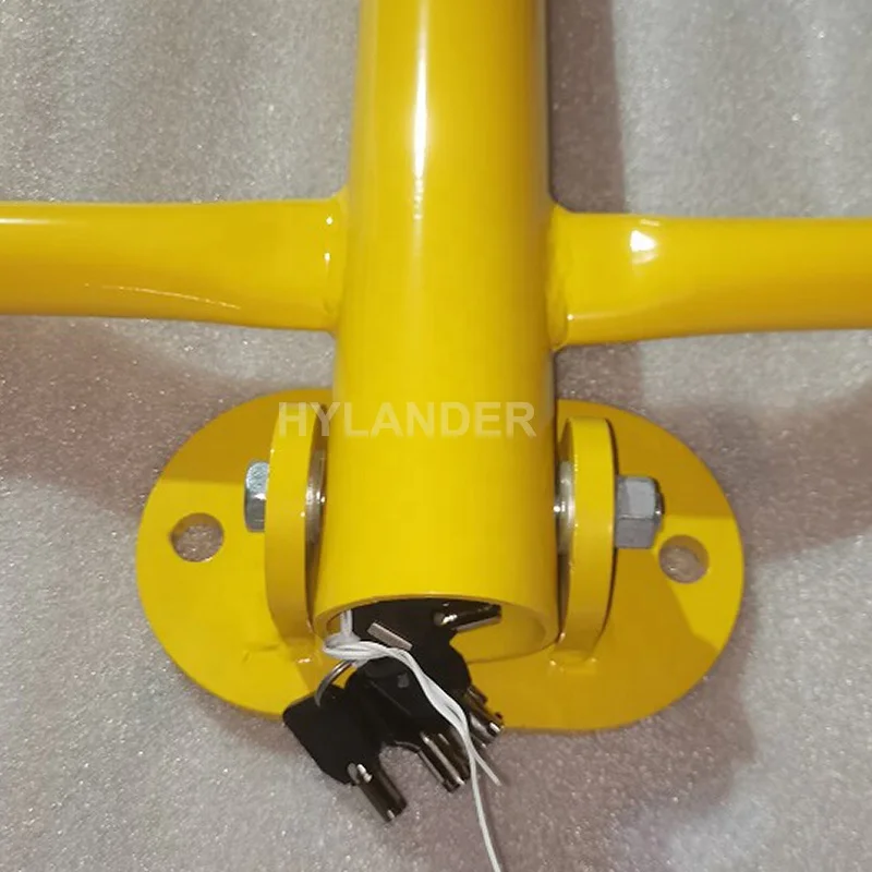 Car parking barrier post yellow types of fold down removable security bollard